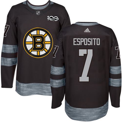 Adidas Bruins #7 Phil Esposito Black 1917-100th Anniversary Stitched NHL Jersey